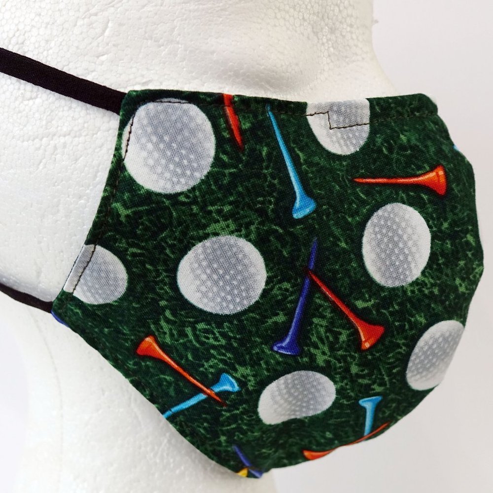 Golf Theme Handcrafted Reusable Washable Face Mask
